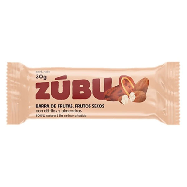 Barra de Frutas ZUBU Nutrición deportiva ZÚBU Dátiles y almendras 30g 