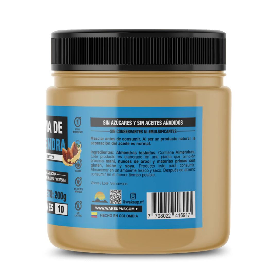 Crema De Maní Wake Up De Almendra 200G Nutrición deportiva Wake Up 