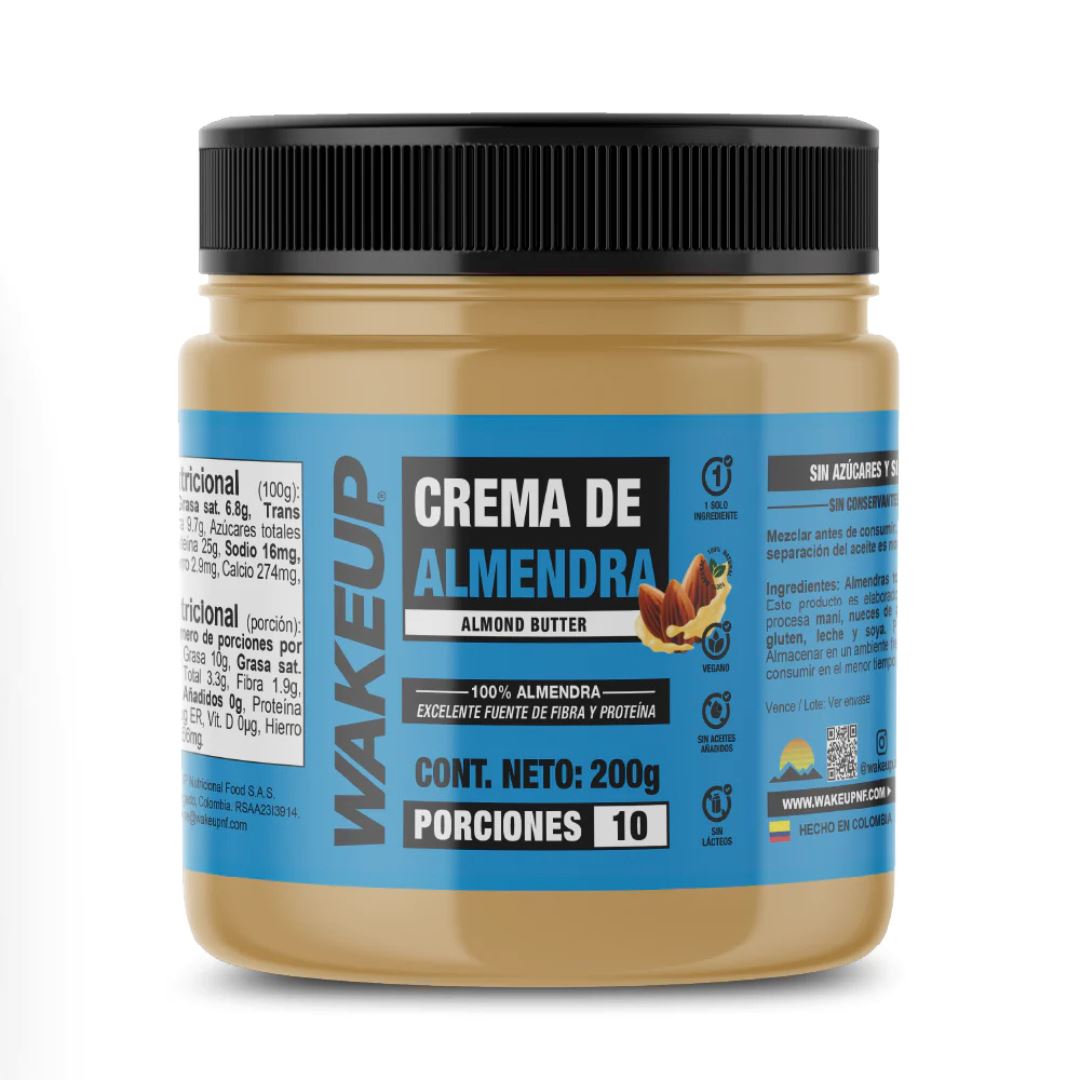 Crema De Maní Wake Up De Almendra 200G Nutrición deportiva Wake Up Almendra 