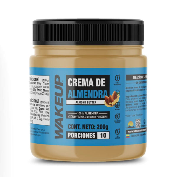 Crema De Maní Wake Up De Almendra 200G Nutrición deportiva Wake Up Almendra 