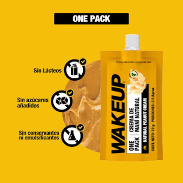 Crema De Maní Wake Up Natural Unidad Gel Sachet Nutrición deportiva Wake Up Maní Natural 