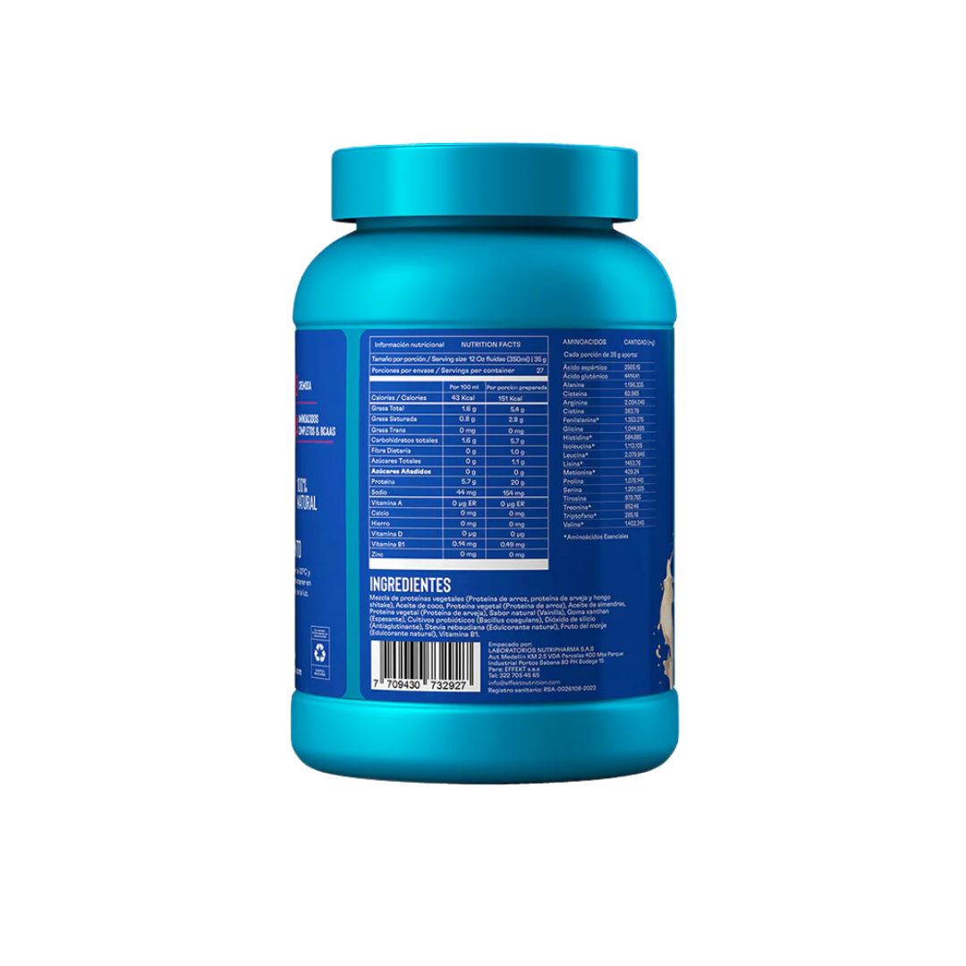 Proteina vegetal NEXT GEN Vainilla 945G polvo Nutrición deportiva EFFEKT 